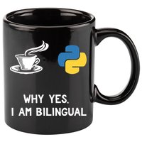 Funny Python Java Programmer Bilingual Coder Gift Tee 11oz C Handle Ceramic Mug