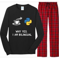 Funny Python Java Programmer Bilingual Coder Gift Tee Long Sleeve Pajama Set