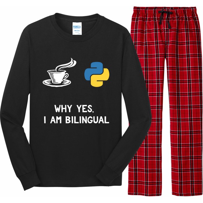 Funny Python Java Programmer Bilingual Coder Gift Tee Long Sleeve Pajama Set