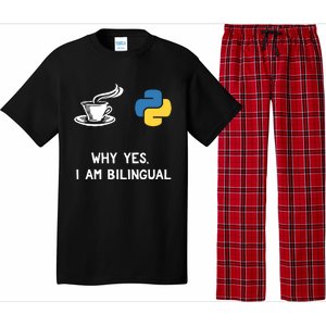 Funny Python Java Programmer Bilingual Coder Gift Tee Pajama Set