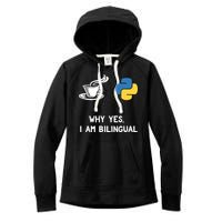 Funny Python Java Programmer Bilingual Coder Gift Tee Women's Fleece Hoodie