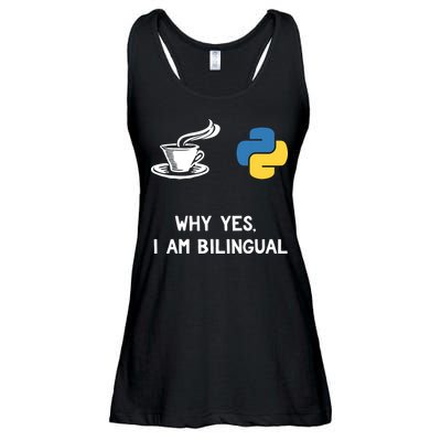Funny Python Java Programmer Bilingual Coder Gift Tee Ladies Essential Flowy Tank