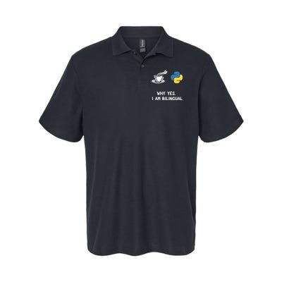 Funny Python Java Programmer Bilingual Coder Gift Tee Polo