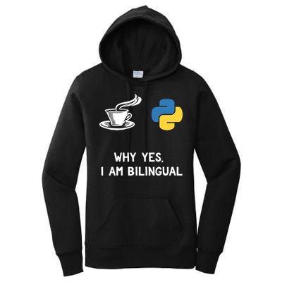 Funny Python Java Programmer Bilingual Coder Gift Tee Women's Pullover Hoodie