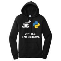 Funny Python Java Programmer Bilingual Coder Gift Tee Women's Pullover Hoodie