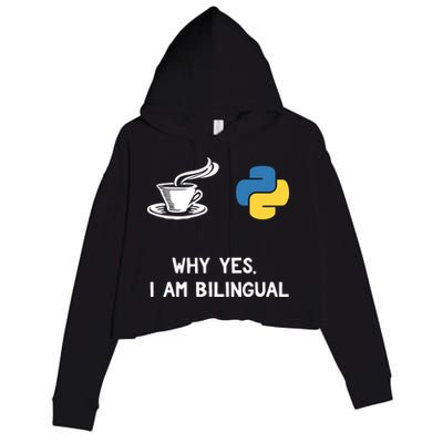 Funny Python Java Programmer Bilingual Coder Gift Tee Crop Fleece Hoodie
