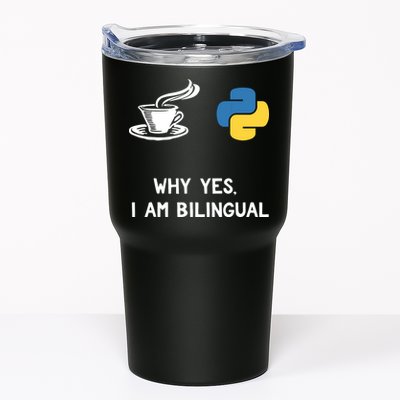 Funny Python Java Programmer Bilingual Coder Gift Tee Tumbler