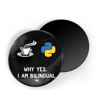 Funny Python Java Programmer Bilingual Coder Gift Tee Magnet