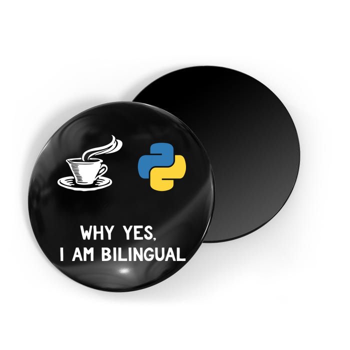 Funny Python Java Programmer Bilingual Coder Gift Tee Magnet