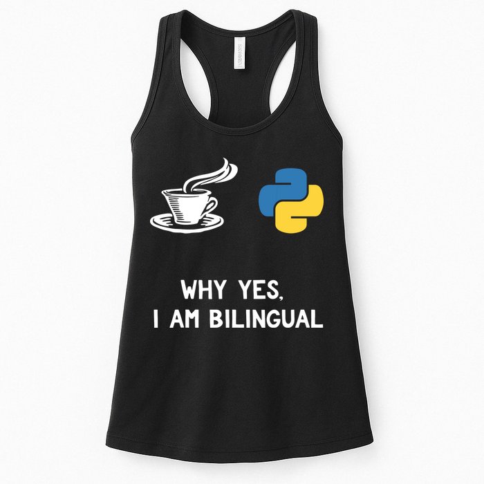 Funny Python Java Programmer Bilingual Coder Gift Tee Womens Tank Top