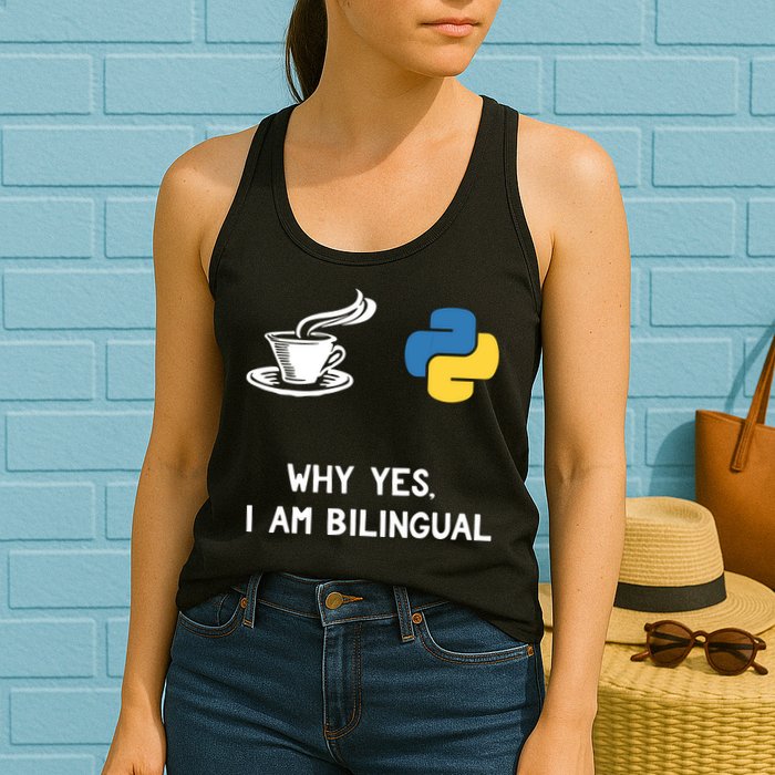 Funny Python Java Programmer Bilingual Coder Gift Tee Womens Tank Top