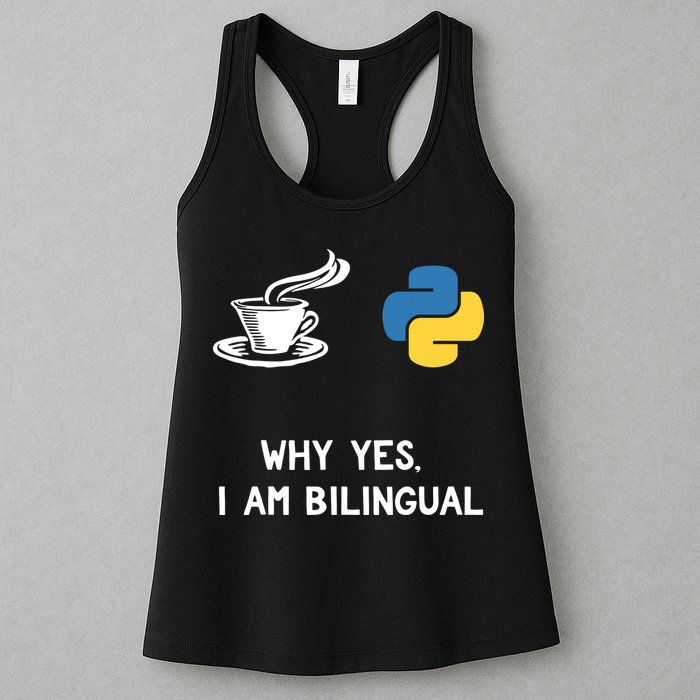 Funny Python Java Programmer Bilingual Coder Gift Tee Womens Tank Top