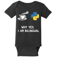 Funny Python Java Programmer Bilingual Coder Gift Tee Baby Bodysuit