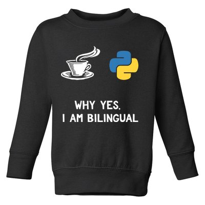 Funny Python Java Programmer Bilingual Coder Gift Tee Toddler Sweatshirt