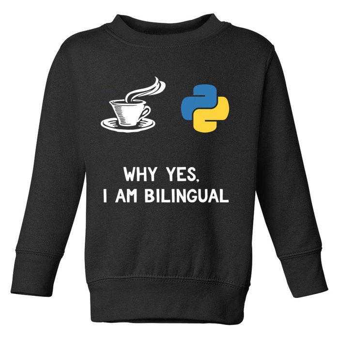 Funny Python Java Programmer Bilingual Coder Gift Tee Toddler Sweatshirt