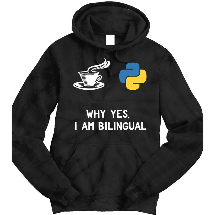 Funny Python Java Programmer Bilingual Coder Gift Tee Tie Dye Hoodie