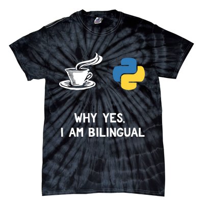 Funny Python Java Programmer Bilingual Coder Gift Tee Tie-Dye T-Shirt