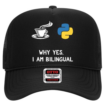 Funny Python Java Programmer Bilingual Coder Gift Tee Trucker Hat