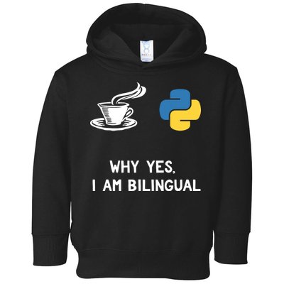 Funny Python Java Programmer Bilingual Coder Gift Tee Toddler Hoodie