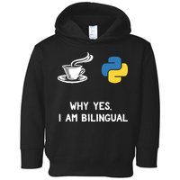 Funny Python Java Programmer Bilingual Coder Gift Tee Toddler Hoodie