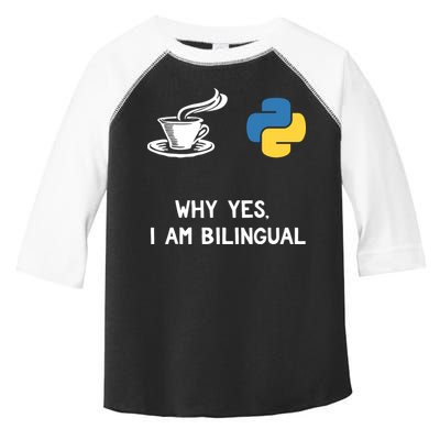 Funny Python Java Programmer Bilingual Coder Gift Tee Toddler Fine Jersey T-Shirt