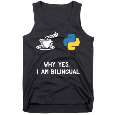 Funny Python Java Programmer Bilingual Coder Gift Tee Tank Top