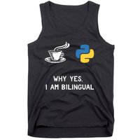 Funny Python Java Programmer Bilingual Coder Gift Tee Tank Top