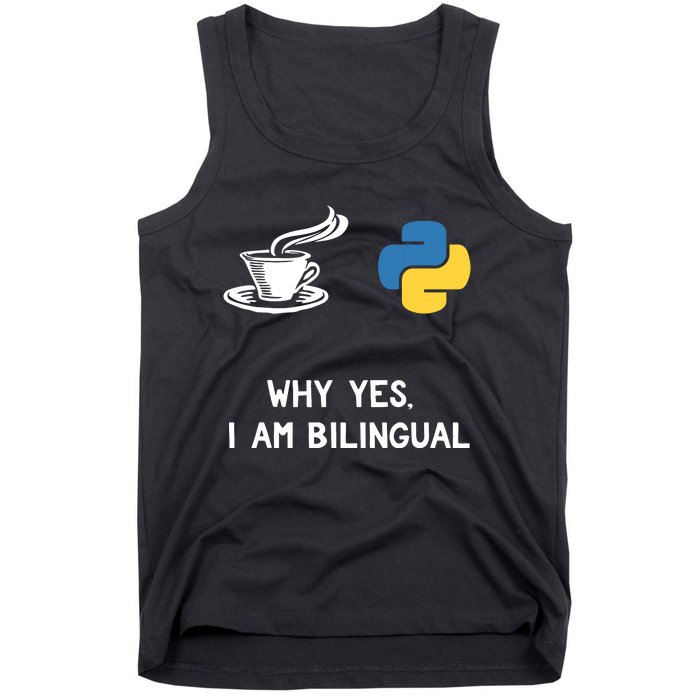 Funny Python Java Programmer Bilingual Coder Gift Tee Tank Top