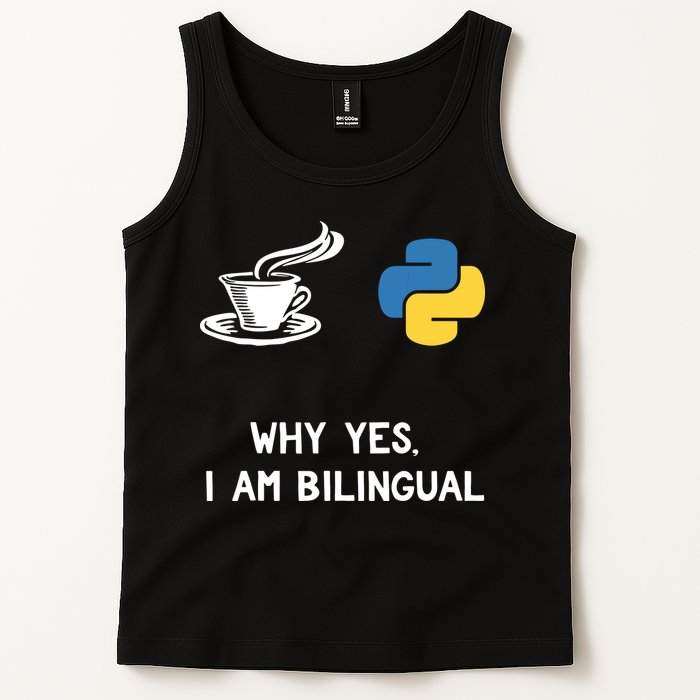 Funny Python Java Programmer Bilingual Coder Gift Tee Tank Top