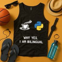 Funny Python Java Programmer Bilingual Coder Gift Tee Tank Top