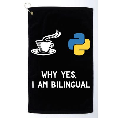 Funny Python Java Programmer Bilingual Coder Gift Tee Golf Towel