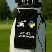 Funny Python Java Programmer Bilingual Coder Gift Tee Golf Towel