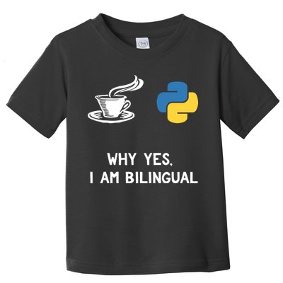 Funny Python Java Programmer Bilingual Coder Gift Tee Toddler T-Shirt