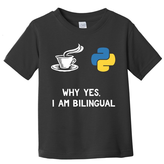 Funny Python Java Programmer Bilingual Coder Gift Tee Toddler T-Shirt
