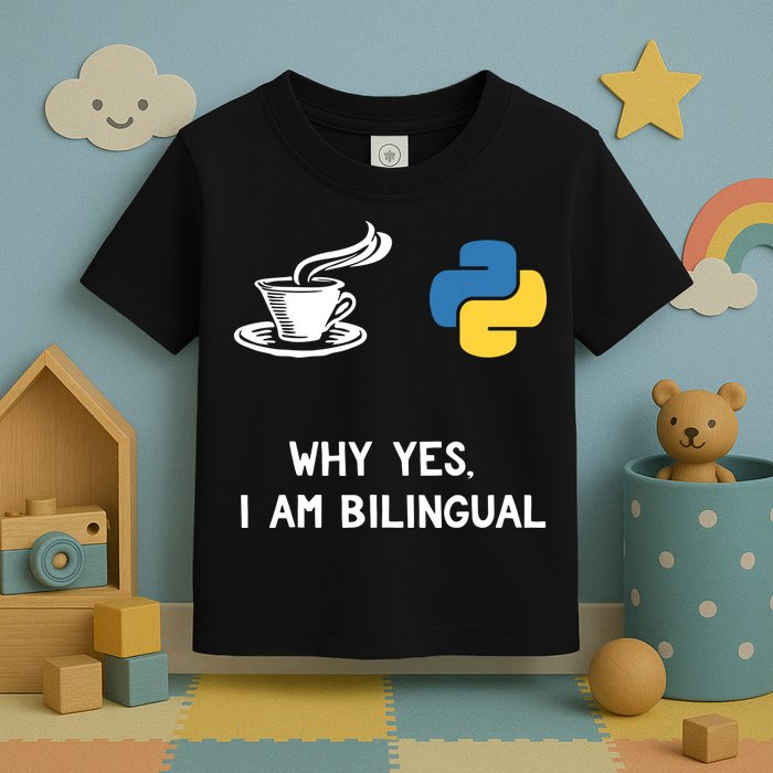 Funny Python Java Programmer Bilingual Coder Gift Tee Toddler T-Shirt