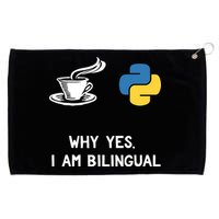 Funny Python Java Programmer Bilingual Coder Gift Tee Grommeted Golf Towel