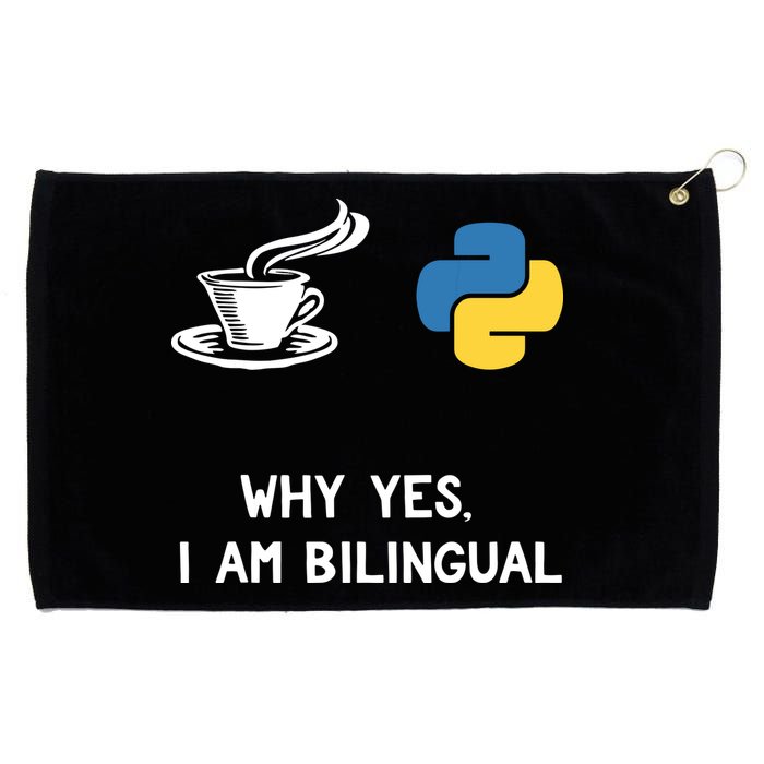 Funny Python Java Programmer Bilingual Coder Gift Tee Grommeted Golf Towel