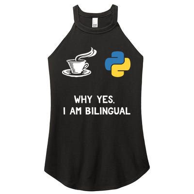 Funny Python Java Programmer Bilingual Coder Gift Tee Women's Perfect Tri Rocker Tank