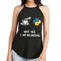Funny Python Java Programmer Bilingual Coder Gift Tee Women's Perfect Tri Rocker Tank