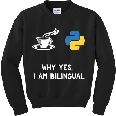Funny Python Java Programmer Bilingual Coder Gift Tee Kids Sweatshirt