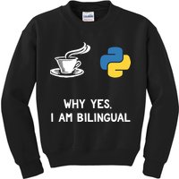 Funny Python Java Programmer Bilingual Coder Gift Tee Kids Sweatshirt