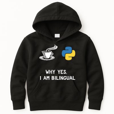 Funny Python Java Programmer Bilingual Coder Gift Tee Kids Hoodie