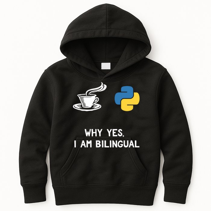 Funny Python Java Programmer Bilingual Coder Gift Tee Kids Hoodie
