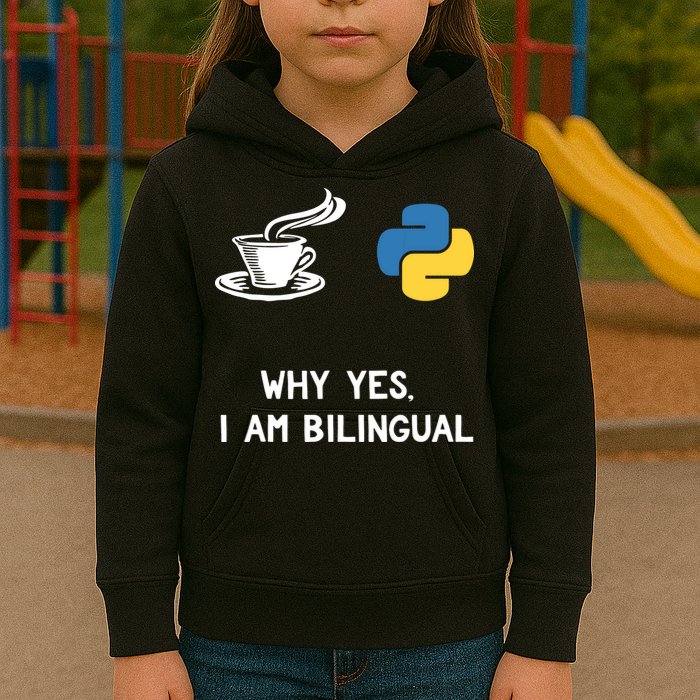 Funny Python Java Programmer Bilingual Coder Gift Tee Kids Hoodie