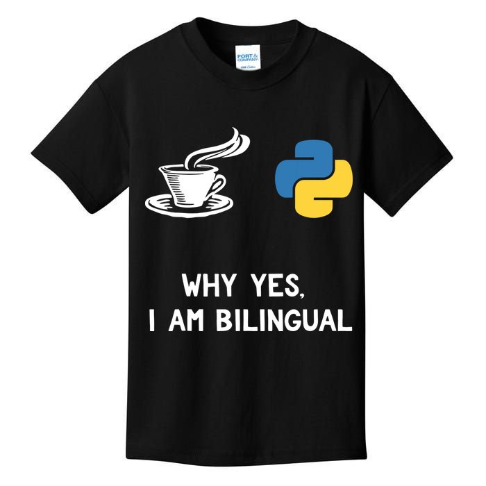 Funny Python Java Programmer Bilingual Coder Gift Tee Kids T-Shirt