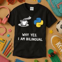 Funny Python Java Programmer Bilingual Coder Gift Tee Kids T-Shirt