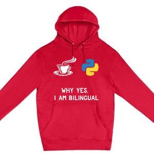 Funny Python Java Programmer Bilingual Coder Gift Tee Premium Pullover Hoodie