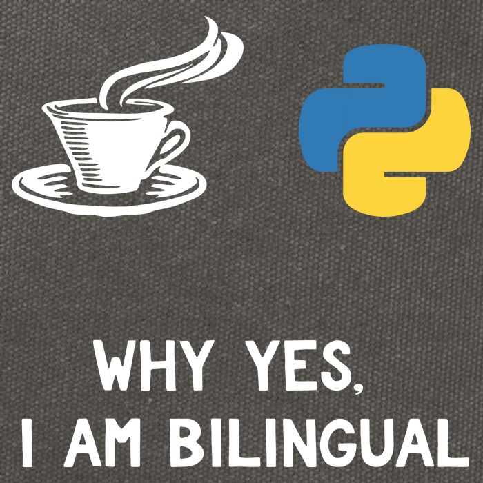 Funny Python Java Programmer Bilingual Coder Gift Tee Cotton Canvas Backpack