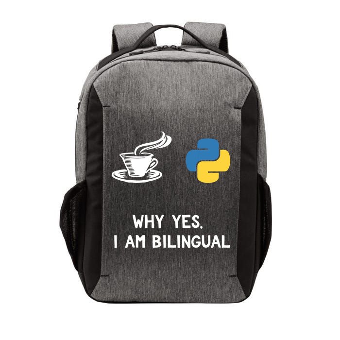 Funny Python Java Programmer Bilingual Coder Gift Tee Vector Backpack
