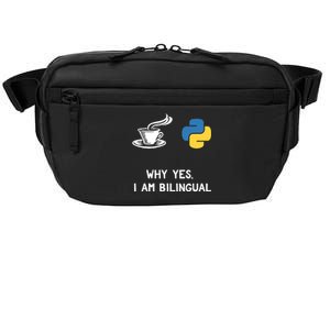 Funny Python Java Programmer Bilingual Coder Gift Tee Crossbody Pack